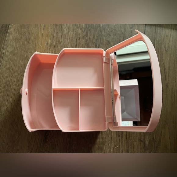 MIFFY-Imported (NWT) Pink Jewelry Box With Drawer & Mirror - Picture 2 of 13